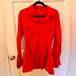 Red flare mini dress